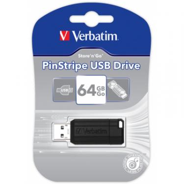 USB флеш накопитель Verbatim 64GB Store 'n' Go PinStripe Black USB 2.0 Фото 4