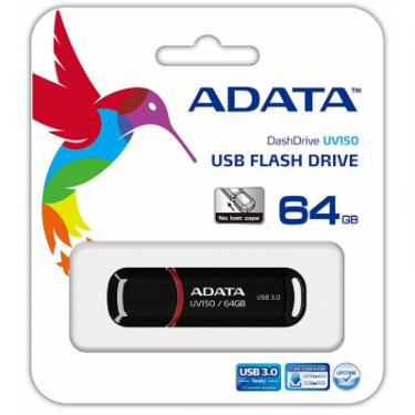 USB флеш накопитель ADATA 64GB UV150 Black USB 3.0 Фото 3