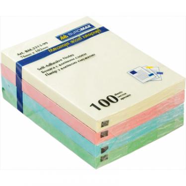 Бумага для заметок Buromax with adhesive layer 76х102мм, 100sheets, pastel co Фото 1