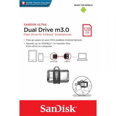 USB флеш накопитель SanDisk 128GB Ultra Dual Drive M3.0 USB 3.0 Фото 6