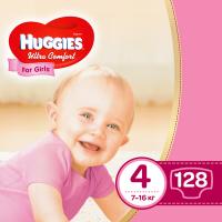 Подгузники Huggies Ultra Comfort 4 Box для девочек (7-16 кг) 128 шт Фото