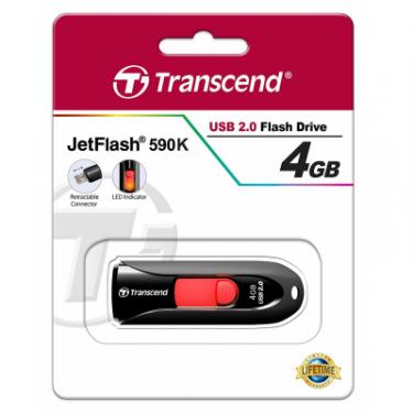 USB флеш накопитель Transcend 4GB JetFlash 590 Black USB 2.0 Фото 4