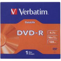 Диск DVD Verbatim 4.7Gb 16X Jacket 1 pcs DATA LIFE Фото