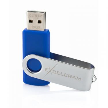 USB флеш накопитель eXceleram 16GB P1 Series Silver/Blue USB 2.0 Фото 2