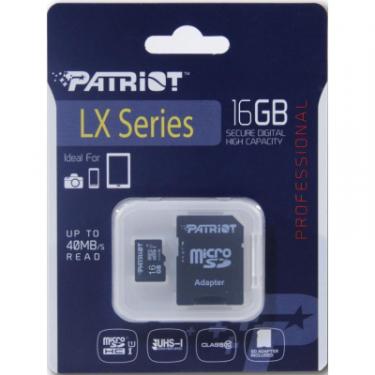 Карта памяти Patriot 16GB microSD class10 UHS-I Фото 1