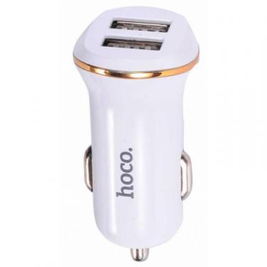 Зарядное устройство HOCO Z1 2*USB, 2.1A, White Фото 1