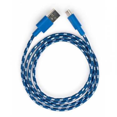 Дата кабель Vinga USB 2.0 AM to Type-C 2color nylon 1m blue Фото 2