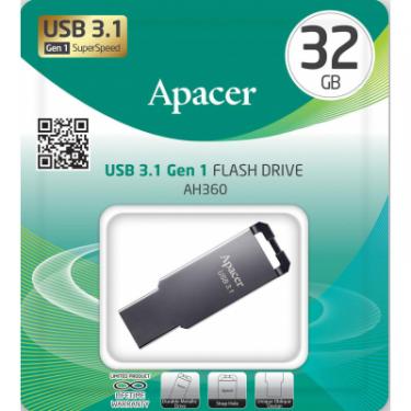 USB флеш накопитель Apacer 32GB AH360 Ashy USB 3.1 Gen1 Фото 3