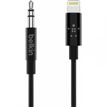 Кабель мультимедийный Belkin 3.5 mm Audio Cable to Lightning MFI, 0.9m, Black Фото