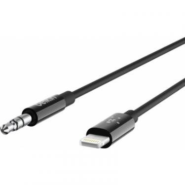 Кабель мультимедийный Belkin 3.5 mm Audio Cable to Lightning MFI, 0.9m, Black Фото 1