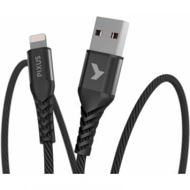Дата кабель Pixus USB 2.0 AM to Lightning 1.0m MFI Flex Black Фото