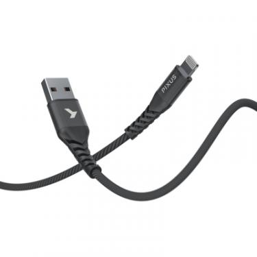 Дата кабель Pixus USB 2.0 AM to Lightning 1.0m MFI Flex Black Фото 2