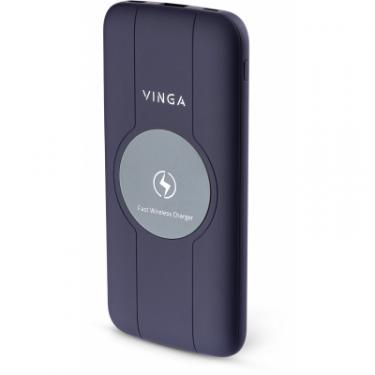 Батарея универсальная Vinga 10000 mAh Wireless QC3.0 PD soft touch purple Фото