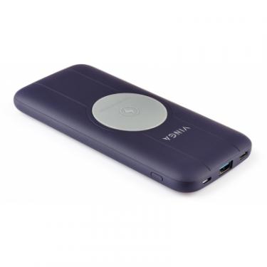 Батарея универсальная Vinga 10000 mAh Wireless QC3.0 PD soft touch purple Фото 2