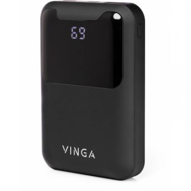 Батарея универсальная Vinga 10000 mAh Display soft touch black Фото