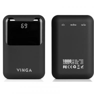 Батарея универсальная Vinga 10000 mAh Display soft touch black Фото 5