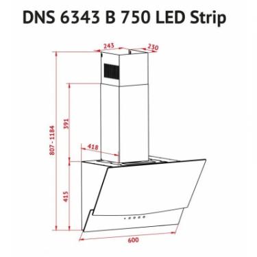 Вытяжка кухонная Perfelli DNS 6343 B 750 WH LED Strip Фото 7