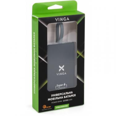 Батарея универсальная Vinga 10000 mAh SuperQC soft touch w/cable 22.5W black Фото 8