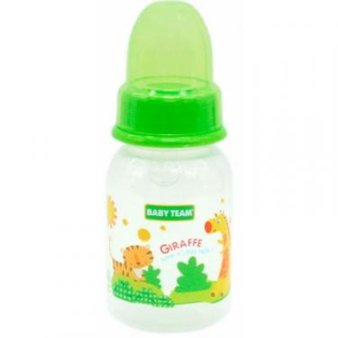 Бутылочка для кормления Baby Team с силиконовой соской, 125 мл зеленая Фото