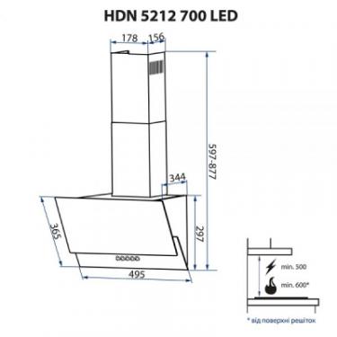 Вытяжка кухонная Minola HDN 5212 BL 700 LED Фото 10