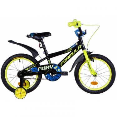 Детский велосипед Formula 16" FURY рама-8,5" St 2020 черно-желтый с синим Фото