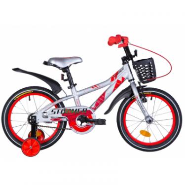 Детский велосипед Formula 16" STORMER рама-8,5" Al 2020 серебристо-красный с Фото