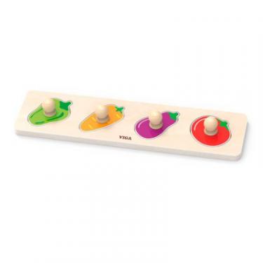 Развивающая игрушка Viga Toys Рамка-вкладыш с ручками Овощи Фото