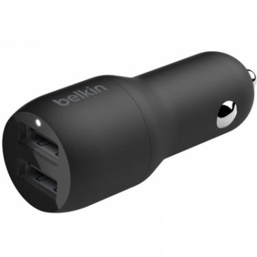 Зарядное устройство Belkin Car Charger 24W Dual USB-A black Фото 2