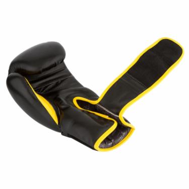 Боксерские перчатки PowerPlay 3018 8oz Black/Yellow Фото 3