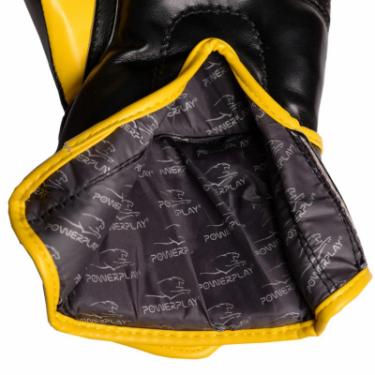 Боксерские перчатки PowerPlay 3018 8oz Black/Yellow Фото 4