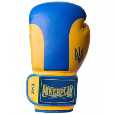 Боксерские перчатки PowerPlay 3021 Ukraine 10oz Blue/Yellow Фото 2