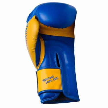 Боксерские перчатки PowerPlay 3021 Ukraine 10oz Blue/Yellow Фото 3