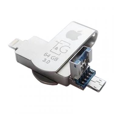USB флеш накопитель T&G 64GB 007 Metal Series USB 3.0/Lightning Фото 2