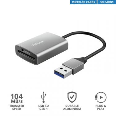 Считыватель флеш-карт Trust Dalyx Fast USB 3.2 Card reader Фото 9