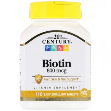 Витамин 21st Century Биотин, 800 мкг, 21st Century, 110 таблеток Фото