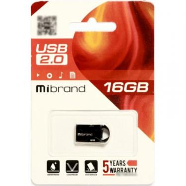 USB флеш накопитель Mibrand 16GB Hawk Black USB 2.0 Фото 1