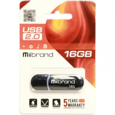 USB флеш накопитель Mibrand 16GB Panther Black USB 2.0 Фото 1