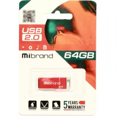 USB флеш накопитель Mibrand 64GB Сhameleon Red USB 2.0 Фото 1