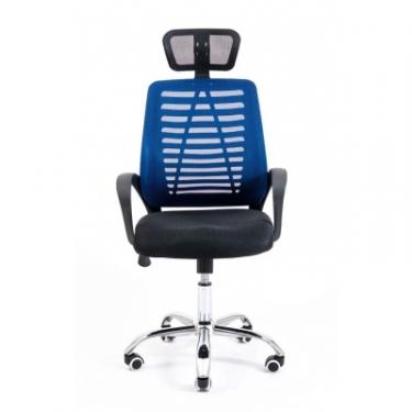 Офисное кресло Richman Бласт сетка чорная + сетка синяя Фото