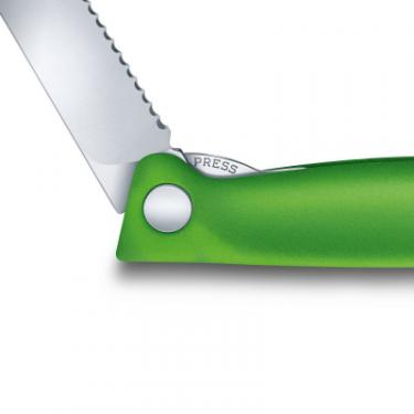 Кухонный нож Victorinox SwissClassic Foldable Paring 11 см Serrated Green Фото 2