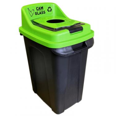 Контейнер для мусора Planet Household Re-Сycler для сортування (скло) чорний із зеленим Фото