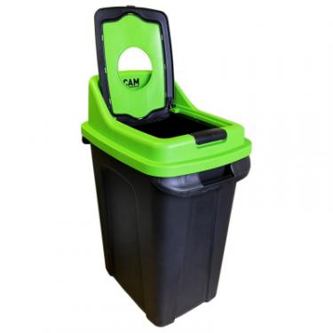 Контейнер для мусора Planet Household Re-Сycler для сортування (скло) чорний із зеленим Фото 1