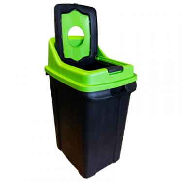 Контейнер для мусора Planet Household Re-Сycler для сортування (скло) чорний із зеленим Фото 3