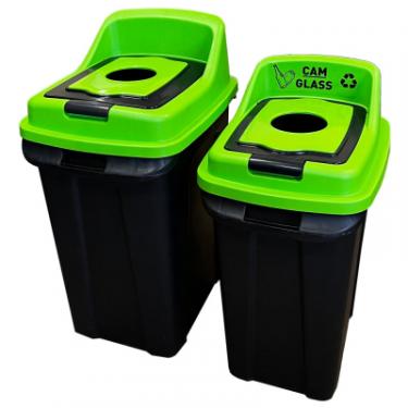 Контейнер для мусора Planet Household Re-Сycler для сортування (скло) чорний із зеленим Фото 7