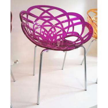 Кухонный стул PAPATYA flora ml сидіння прозоро-пурпурове, колір 28, хром Фото 1