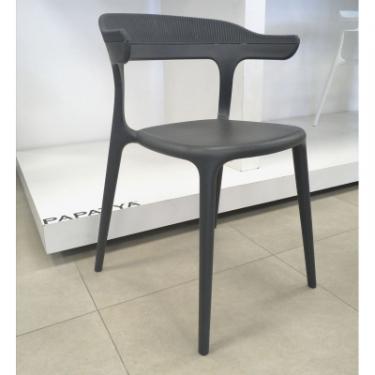Кухонный стул PAPATYA luna stripe, чорне сидіння, чорний верх Фото 1