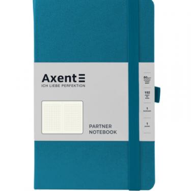 Книга записная Axent Partner, 125x195 мм, 96 аркушів, клітинка, синій і Фото