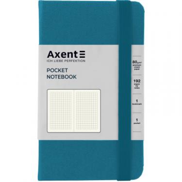 Книга записная Axent Partner, 95x140 мм, 96 аркушів, клітинка, синій ін Фото