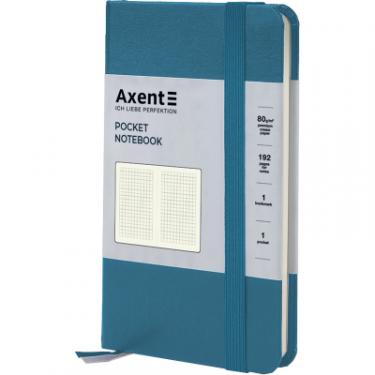 Книга записная Axent Partner, 95x140 мм, 96 аркушів, клітинка, синій ін Фото 1