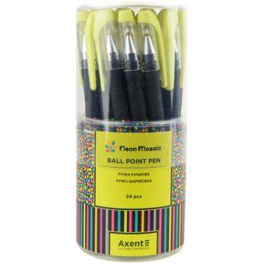 Ручка шариковая Axent Neon mosaic, синя Фото 1